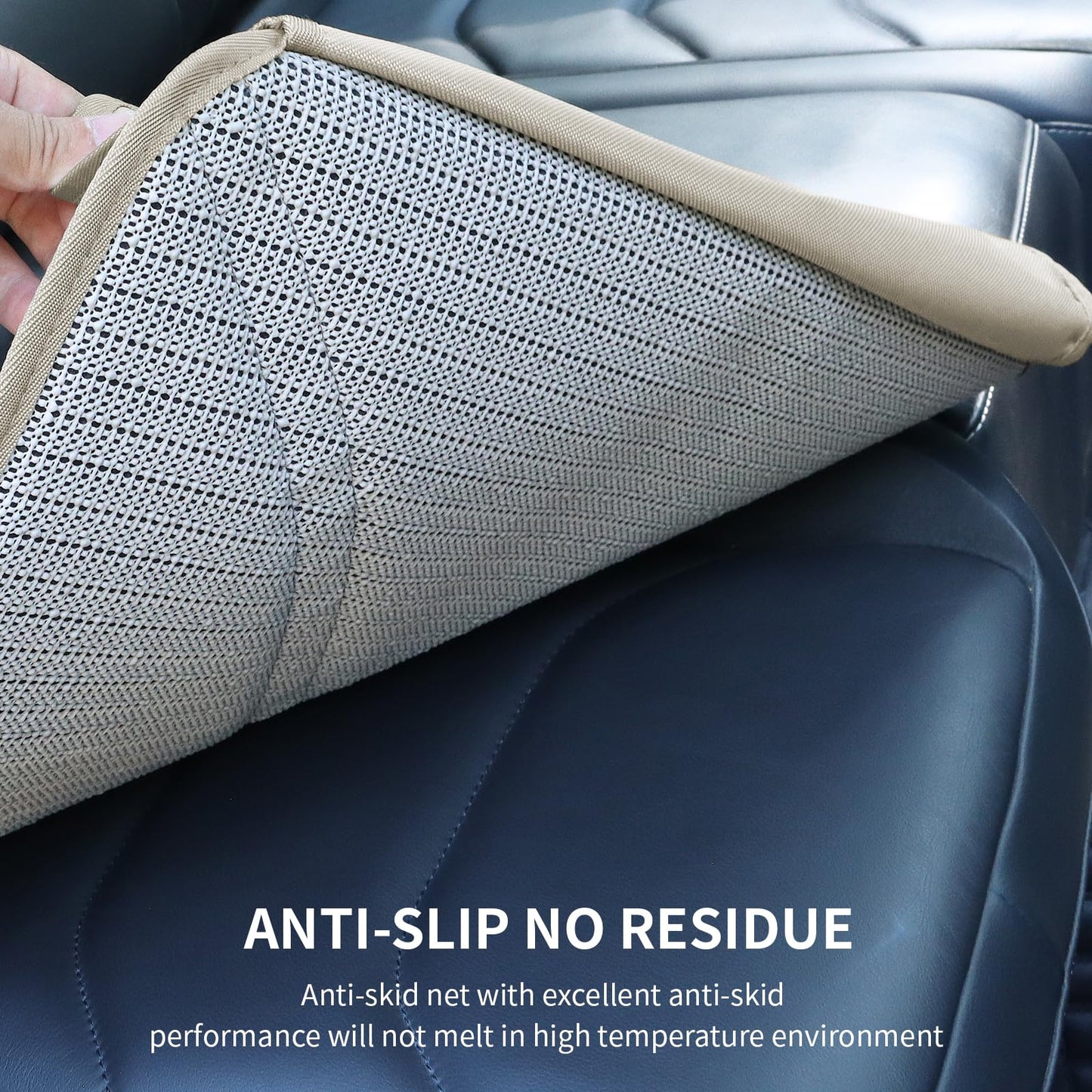 Viaviat Durable Car Seat Kick Mat & Protector – Beige