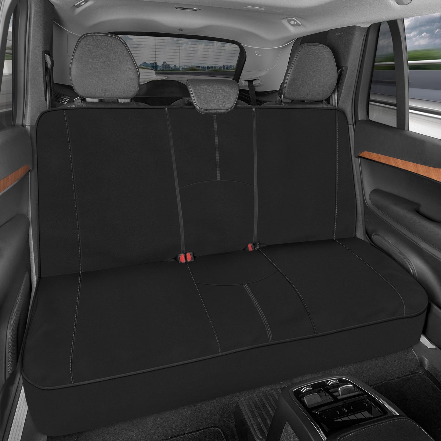 Motor Trend SpillGuard Car Rear Seat Protector – Gray Stitching
