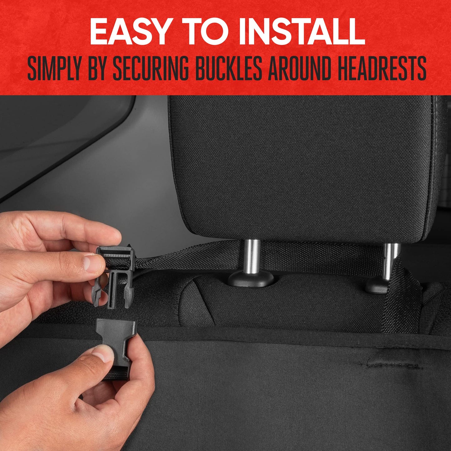 Motor Trend SpillGuard Car Rear Seat Protector – Gray Stitching